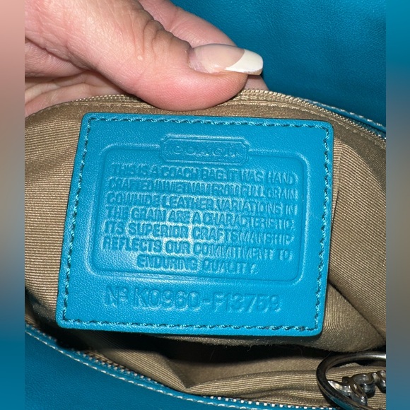 Coach 🩵 Blue Leather Tote Bag - Picture 10 of 12